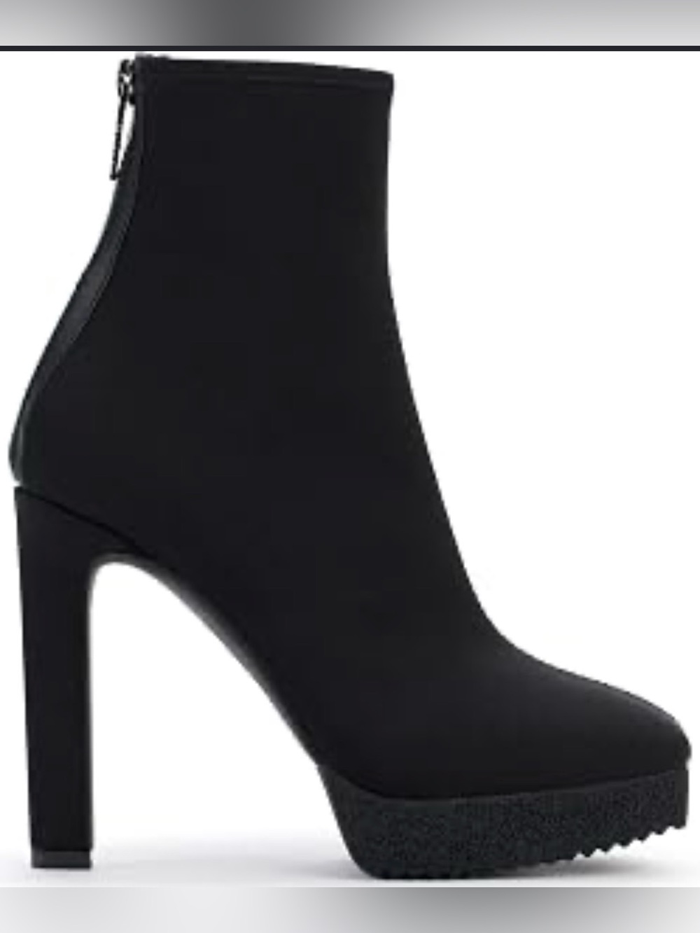 DKNY Zed Black High Heel Platform Square Toe Ankle Boots Zipper Sock Style 9.5